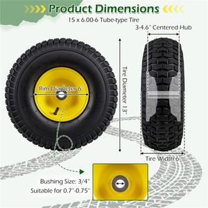 Pneumatici Versatili 15x6.00 a 6 Fori, Perfetti per la Maggior Parte dei Tosaerba e Carrelli da Giardino, Ricambi e Accessori per Tosaerba - Product Image 5