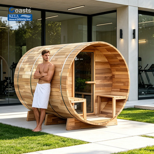 Sauna extérieur professionnel de qualité supérieure pour le marché français, certifié ETL, avec WiFi intelligent, en cèdre rouge multi-pièces, pour spa à domicile - Product Image 1