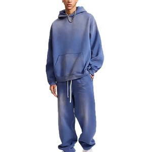 Econex Sports 2025 Survêtements vintage poids lourd délavés à l'acide Survêtements pour hommes à col à capuche pour l'hiver Ensemble de vêtements unis et vierges - Product Image 1