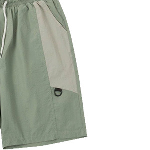 Pantalones Cortos Bermuda Deportivos para Hombre, 100% Algodón Ecológico, Color Verde con Bloques de Color, Cintura Alta, Cordón Ajustable, Bolsillos, Secado Rápido, Casuales - Product Image 3