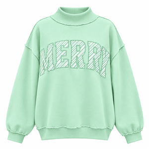 Sweat-shirt à col montant pour femme OEM, coupe oversize, épaules tombantes, broderie de lettres de haute qualité, idéal pour l'hiver - Product Image 5