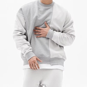 Sweat-shirt pour homme, broderie personnalisée en relief, coton uni, unisexe, surdimensionné, col rond, sweat-shirt épais - Product Image 5