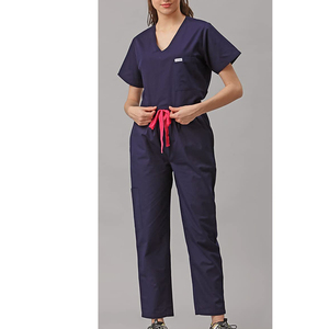 Unisex Cotton Worsted Fabric Scrub Uniform Medical <b>Doctor</b> <b>Set</b> OEM Factory Custom Logo Design Hospital Clothing Needle Detection - Product Image 5