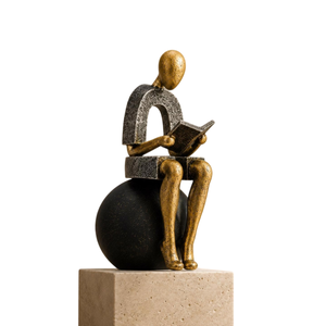 Escultura de Pareja Bailando Abstracta en Bronce, Figura Artística de Amor, Decoración de Mesa para Sala de Estar, Escultura de Aluminio - Product Image 5