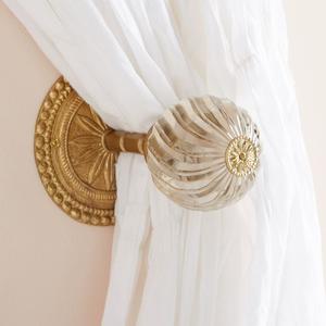 Curtain tieback Floral curtain tieback metal tieback luxury drapery tieback window curtain <b>holder</b> Home Hotel Brass Aluminum - Product Image 3