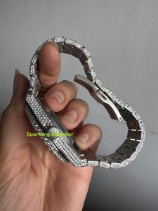 Montre pour homme de luxe entièrement sertie de diamants en moissanite, boîtier rond de 41 mm, montre mécanique automatique, passe le testeur de diamants - Product Image 2