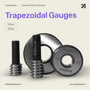 Trapezoidal Thread Ring <b>Gauges</b> Tr 20X4, Tr 26X5, Tr 32X6, Tr 44X7, Tr 50X8 7e, 8e External Thread Inspection GO NOGO AUGST LINES - Product Image 1