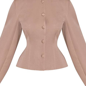 Conjunto de Traje de Blazer de Dos Piezas Elegante para Mujer 2026, Cuello Redondo, Cintura Alta, Estilo Vintage Casual para Eventos Empresariales y Sororidades, OEM ODM - Product Image 4