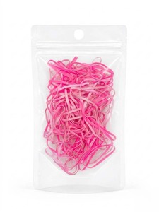Bandas Elásticas Redondas para el Cabello Uniband de TPU, Color Rosa, Alta Calidad, Ecológicas, Unisex, Hechas en Corea, Uso Diario, Informales, Empaquetadas en Bolsa OPP - Product Image 2