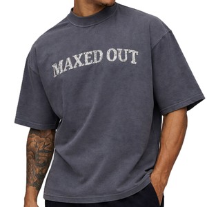 T-shirt Homme en Coton Lavé Premium OEM, Style Vintage Streetwear, Épaules Tombantes, Imprimé Effet Vieilli, Fabrication Personnalisée en Gros - Product Image 3