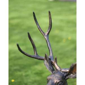 Statue de cerf en bronze faite à la main, fournitures de jardin en métal rustique, sculpture de renne antique à vendre - Product Image 3