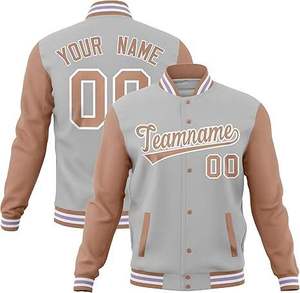 Chaqueta Varsity Personalizada para Hombre, Chaqueta de Dos Tonos con Mangas de Cuero, Chaqueta Bomber de Béisbol Vintage, Logotipo Personalizado OEM Impreso - Product Image 1
