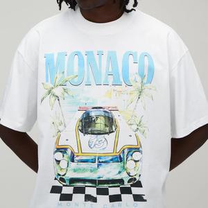 Ensemble T-shirt et short surdimensionné Monaco Printing pour homme, streetwear de qualité supérieure, 100% coton, vêtements décontractés, ensemble d'été - Product Image 3