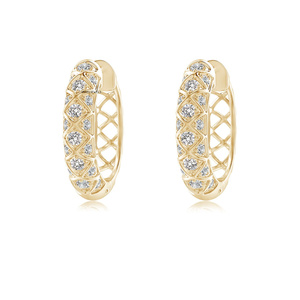 Pendientes de Aro con Diamantes Redondos Cultivados en Laboratorio, Chapados en Oro de 10K, 14K, 18K, Plata 925, 935, Regalo de Boda Moderno - Product Image 2