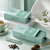 Boîte cadeau coulissante de luxe écologique avec feuille d'or et doublure en éponge pour grains de café, snacks et emballages alimentaires de fêtes