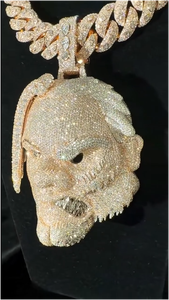 Pendentif Chaîne Personnalisé en Moissanite, Diamants Glacés, Argent 925 Plaqué Or, Style Hip Hop, Breloques et Pendentifs pour Garçons - Product Image 2