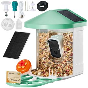 Mangiatoia per Uccelli Intelligente a Energia Solare con Telecamera HD 2K e IA per l'Identificazione di Oltre 10.000 Specie di Uccelli, Impermeabile, con Cattura Automatica per il Birdwatching - Product Image 1