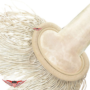 Elegantes Epaulettes Beige para Uniforme con Flecos de Hilo Metálico y Mylar, con Borlas - Product Image 2