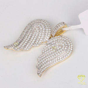 Statement Wing Charm Pendant With Iced Out Luxury Jewelry Style - Product Image 4