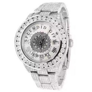 Splendide montre de luxe en diamant, 30 mm, cadran rond, quartz analogique, bracelet en acier inoxydable, verre saphir, fermoir déployant - Product Image 1