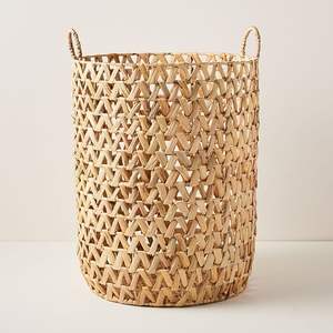 Handmade Foldable Bamboo Water Hyacinth Storage <b>Basket</b> Eco-Friendly Modern Design Multifunctional Multi-Purpose Laundry Storage - Product Image 2
