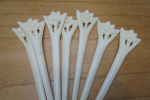 Bâtonnet à cheveux en os massif |   Porte-chignon naturel poli - Product Image 2