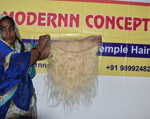 100% brut pas cher en gros vendeur vierge sans traitement chimique couleur ondulée 13*6 frontal blond humain vietnamien Extensions de cheveux - Product Image 4