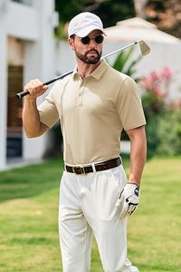 Men's Short Sleeve Polo <b>Shirt</b> Classic Fit Cotton Casual <b>Collared</b> <b>T</b>-<b>Shirt</b> - Product Image 2