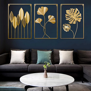 Modern Nordic Metal Monstera Leaf Wall Decor <b>Framed</b> Botanical Wall Hanging Art for Luxury Home Office and Hotel Interiors - Product Image 5