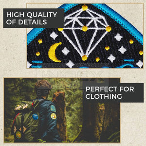 Parches de tela de lona tejida con logotipo personalizado, bordados de flores, con borde Merrow, con gancho, adhesivos, termoadhesivos, para coser, ¡los más vendidos! - Product Image 3