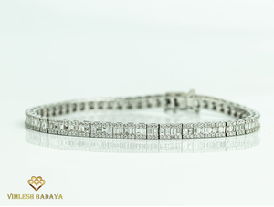 Igi สร้อยข้อมือเทนนิสประดับเพชร14K สร้อยข้อมือเพชรกลมและเจียระไนเพชรธรรมชาติสร้อยข้อมือสำหรับเจ้าสาว - Product Image 3