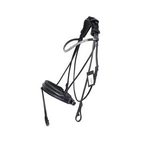 Brida de caballo de cuero con forma anatómica con banda de cejas de diseño ondulado - Product Image 2