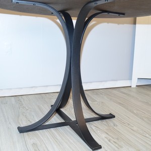 Best Seller <b>Round</b> <b>Solid</b> <b>Wooden</b> <b>Dining</b> <b>Table</b> with Metal Legs High Quality Export Direct Factory From Indonesia - Product Image 2