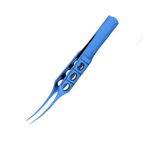 Pinzas manuales de acero inoxidable para atar ojos, 0.12mm, anguladas, con revestimiento de titanio azul, para uso quirúrgico microoftálmico, certificadas CE, al por mayor - Product Image 3