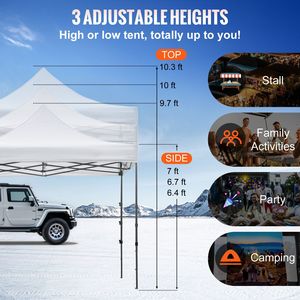 10 X 10 FT Pop up <b>Canopy</b> <b>Tent</b> with Removable Sidewalls Wheeled Bag UV Resistant Waterproof Insulation for Outdoor Patio Gazebo - Product Image 4