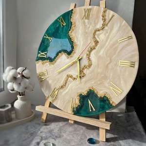 Resin Wall <b>Clock</b> Resin Wall Art Aesthetic Room Decor Resin Art <b>Clock</b> Wooden Wall <b>Clock</b> Geode Art Wood and Epoxy Wall <b>Clock</b> - Product Image 4