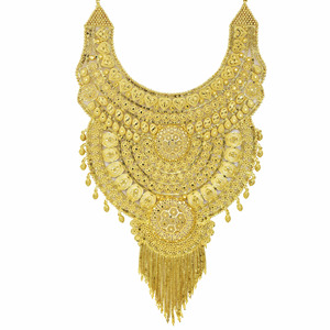 Wholesale 14K 18K 24K Gold Filled Traditional Dubai Style Heavy Necklaces Set Fashion Jewelry Turkish Design Bridal Jewelry Set - Product Image 3