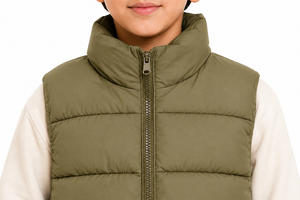 Gilet matelassé Livster pour garçons, sans manches, veste d'hiver chaude, gilet rembourré, col montant, fermeture éclair intégrale, léger et isolé - Product Image 4