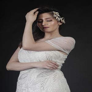 Luxury White <b>Sequin</b> One Shoulder Evening Gown | Sleeveless High Slit Party Dress | Women Designer Wear India 2026 Elegant Style - Product Image 3