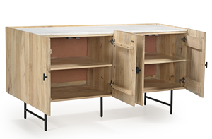 Modern Home Furniture Four Door <b>Sideboard</b> Cabinet Made from Premium Solid Wood with Versatile <b>Storage</b> for Multiple Rooms - Product Image 5