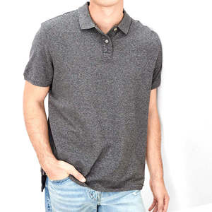 Camiseta de Manga Corta con Cierre para Hombre, Tejido Sólido, Algodón, Formal, Transpirable, Secado Rápido, Corte Regular, Gris, Mejor Calidad Premium - Product Image 6