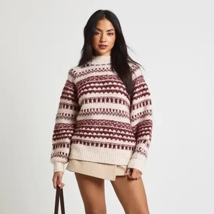 Suéteres Personalizados al por Mayor, Estilo Europeo y Americano, Color Sólido, Cuello Alto, Manga Larga, Ropa Casual para Mujer - Product Image 1