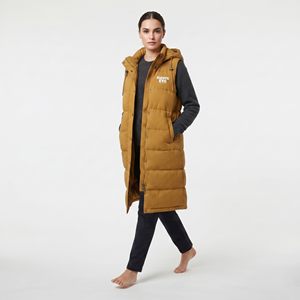 Veste d'hiver matelassée longue pour femme, personnalisable, de haute qualité, avec capuche et fermeture éclair intégrale, couleur unie, personnalisez votre propre logo - Product Image 2