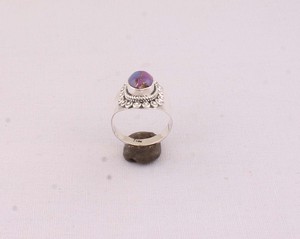 Natural Purple Copper Turquoise <b>Ring</b> 925 Sterling Silver Vintage Style Purple Composite Stone <b>Ring</b> for Women Handcrafted <b>Boho</b> - Product Image 6