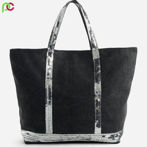 Bolso de lona de algodón natural ecológico 100%, bolso de lona de Color sólido de tamaño personalizado, bolso de hombro para mujer con cremallera - Product Image 4