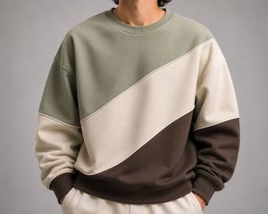 Sweat-shirt pull-over en jersey boutonné oversize à blocs de couleur, décontracté, unisexe, respirant, doux, confortable, coupe ajustée, mode hiver, haut de gamme - Product Image 2