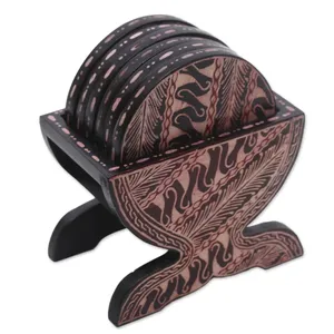 Juego de Posavasos de Madera con Diseño Moderno Grabado Personalizado, Ecológico, para Uso en el Hogar/Hotel, Redondo, 300/350 mm de Diámetro, Múltiples Opciones de Grosor - Product Image 1