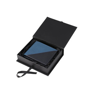กระเป๋าสตางค์หนังแท้คุณภาพสูง สีน้ำเงินแบบสั้นอเนกประสงค์ ป้องกัน RFID สำหรับผู้ชาย พับได้ หรูหรา สั่งทำโลโก้ได้ ขายส่ง - Product Image 3