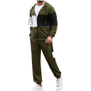 Ensemble de survêtement 2 pièces pour homme, pantalon de jogging doré style grec, pull zippé et pantalon assorti pour l'entraînement - Product Image 1