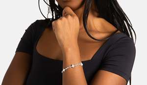 Luxury White Gold Plated Bow Link <b>Bracelet</b> for Women Stainless Steel AAA Cubic Zirconia Adjustable Designer Tennis <b>Bracelet</b> - Product Image 2